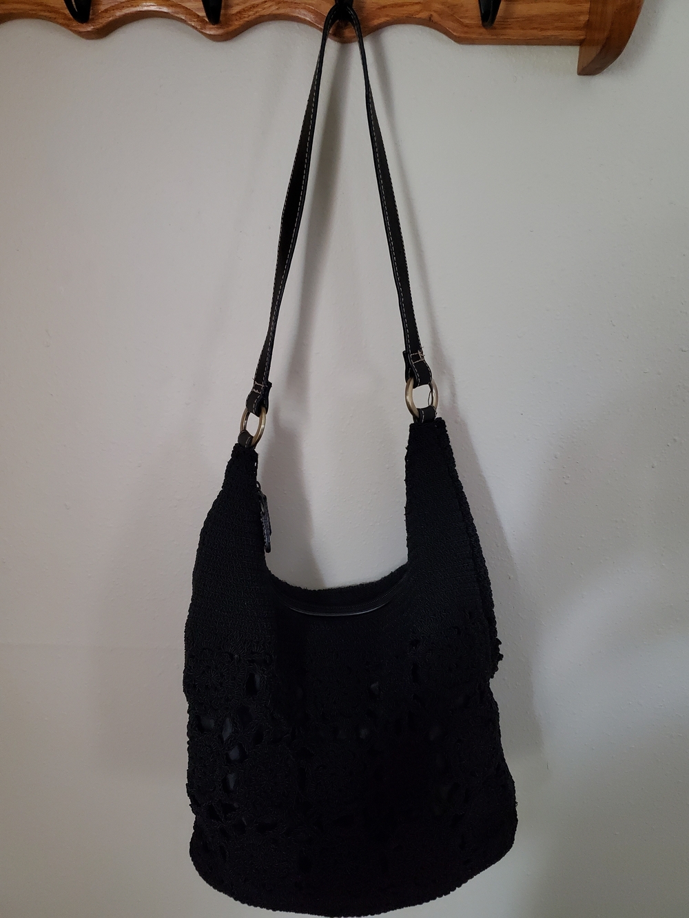 Black Crochet Shoulder Bag